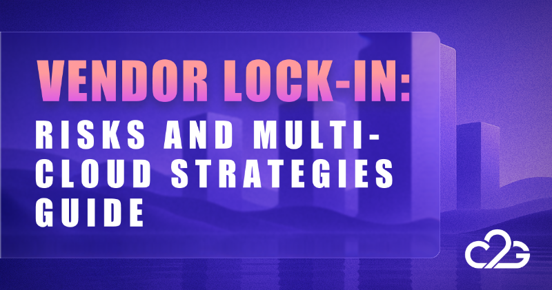 High-tech multi-cloud dashboard showing vendor lock-in risks, cost data, and cloud governance metrics on multiple screens